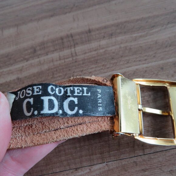 VINTAGE JOSE COTEL Multi Strand Southwestern Boho Wide Tan Leather Belt - Picture 10 of 11
